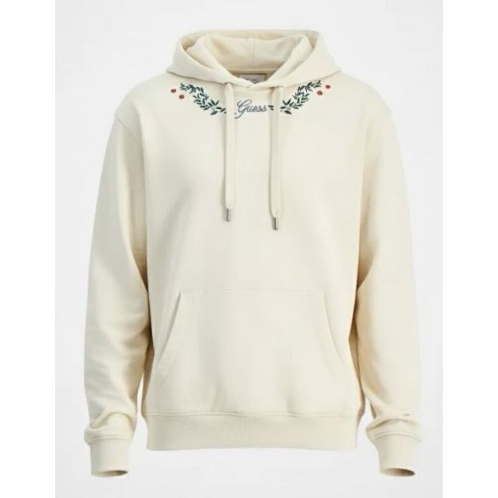 Guess Mens Nwt Mini Flowers Long Sleeve Hoodie Quicksand